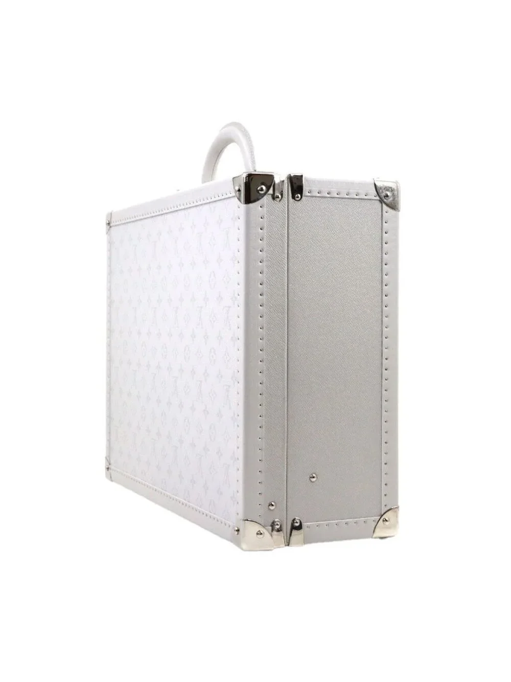 Louis Vuitton Taigarama Bisten 50 Trunk Case Bag White Silver